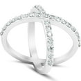 thumbnail image 3 of Pompeii 1 Ct Diamond X Ring Wide Womens Fashion Designer Band 14k White Gold (H/I,I1-I2), 3 of 4