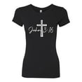 thumbnail image 2 of Wild Bobby John 3:16 Cross Inspirational/Christian Women Slim Fit Junior Tee, Black, Large, 2 of 5