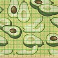 thumbnail image 2 of Ambesonne Avocado Fabric by the Yard Microfiber, Ripe Avocado Slices, 1 Yard, Green Pale Green Brown, 2 of 4