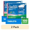 (2 pack) Claritin Allergy Relief 24 Hour Non-Drowsy Loratadine Antihistamine Allergy Medicine Tablets, 100 Count