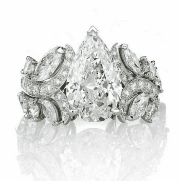 4.25CT Lab Created Diamond (VVS1,G-H) Pear Eternity Ring 14K White Gold Fine Jewelry for Women Gifts