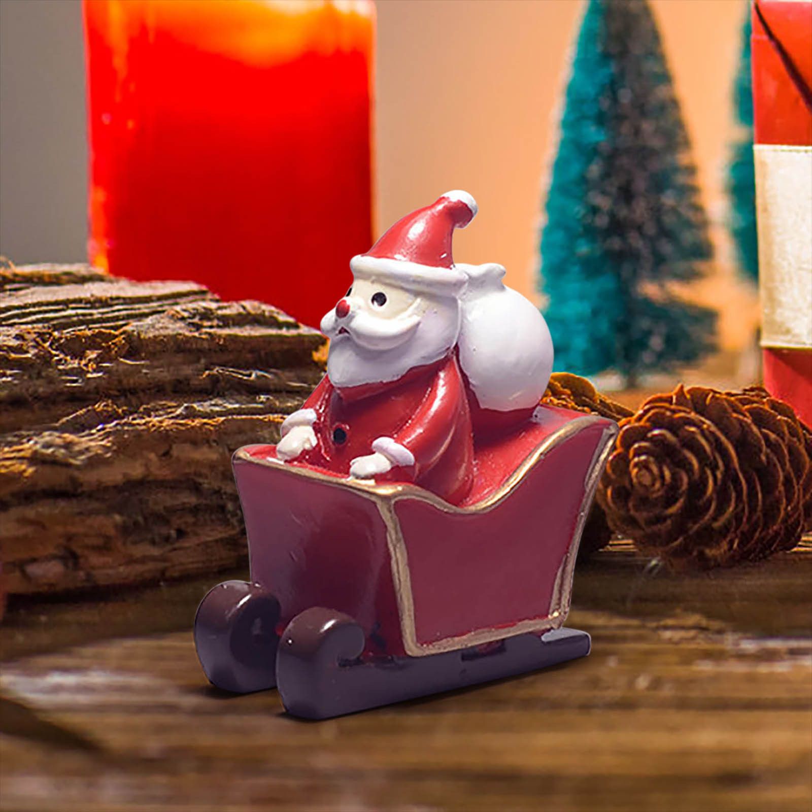 Ornement De Père Noël En Traîneau à Cerfs – Décor De Noël De