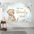 thumbnail image 5 of Boy Baby Birthday Backdrop Blue Flower Photograph Backdrop Cute Bear Background Kids Birthday Banner Backdrop 10X8FT, 5 of 5