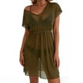 thumbnail image 3 of Sentmoon Robes Col en V Couleur Unie Robe Bohème pour Femmes Manches Courtes Coupe Régulière Robe Maxi Hawaïenne de Vacances pour Femmes pour un Usage Quotidien Décontracté Vert m, 3 of 8