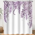 thumbnail image 4 of Chloroplastid Purple Eucalyptus Shower Curtain for Bathroom Tropical Plant Leaves Leaf Floral Watercolor Fabric Shower Curtain Jungle Bathroom Shower Curtain 72x72 Inches, 4 of 6
