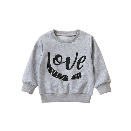 

Bagilaanoe Toddler Baby Boy Valentine s Day Sweatshirt Long Sleeve Letter Print Pullover 6M 12M 18M 24M 3T Kids Loose Tee Tops