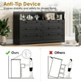 thumbnail image 3 of EDTara 55 Inch Large Wooden Dresser with 6 Drawers & LED Lights - Multi-Functional TV Stand for Bedroom, Power Outlet, Wide Storage Cabinet, 3 of 9