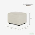 thumbnail image 6 of Evolur Holland Upholstered Ottoman, Modern Design In Thunder, 6 of 6