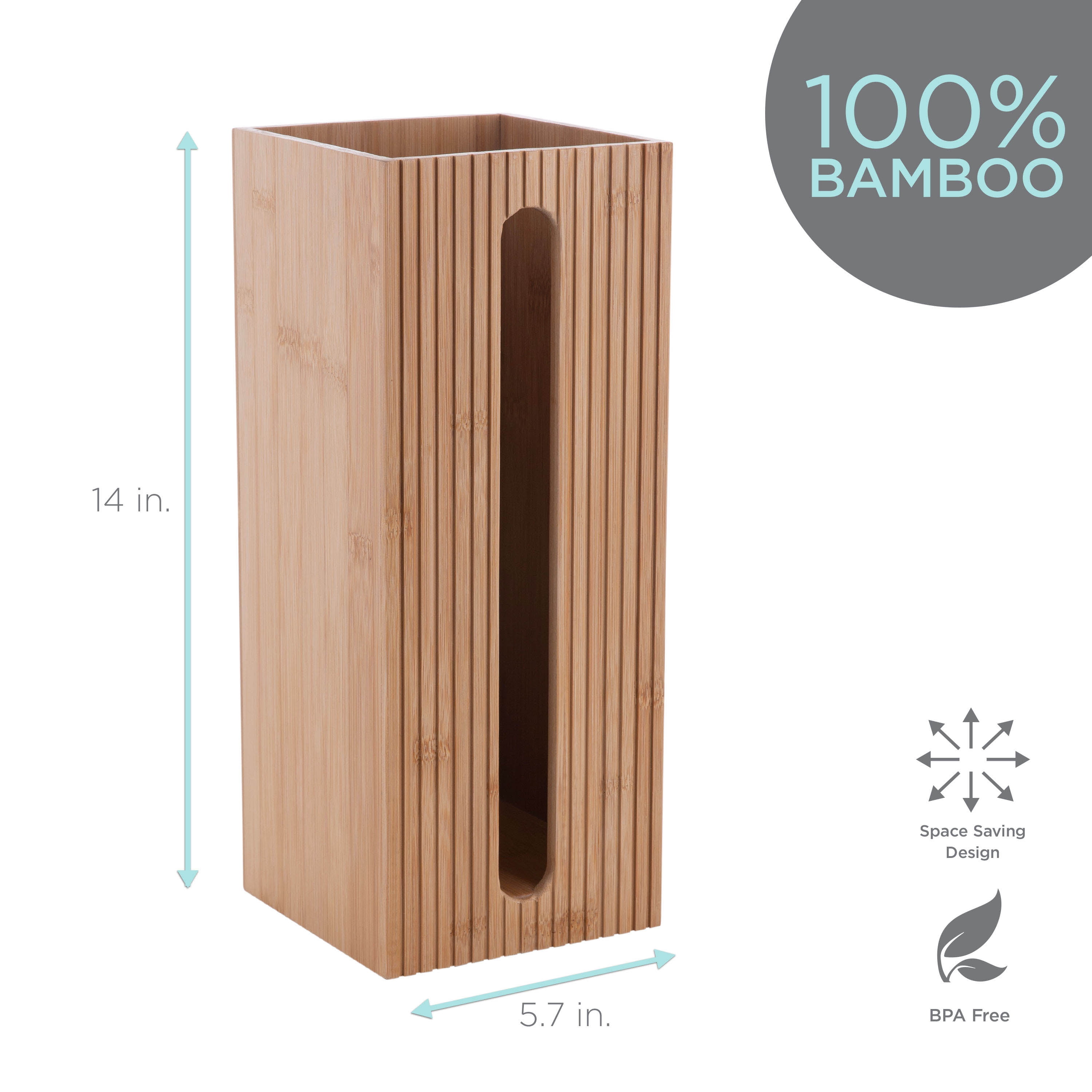 Bath Bliss Square Bamboo Toilet Paper Reserve, 1 Pack