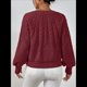 thumbnail image 5 of Suéteres de Mujer, Cuello Redondo, Larga, Punto Cable, Suéteres Gruesos, Tops, Conjuntos de Moda de Otoño Rojo Oscuro XL, 5 of 7