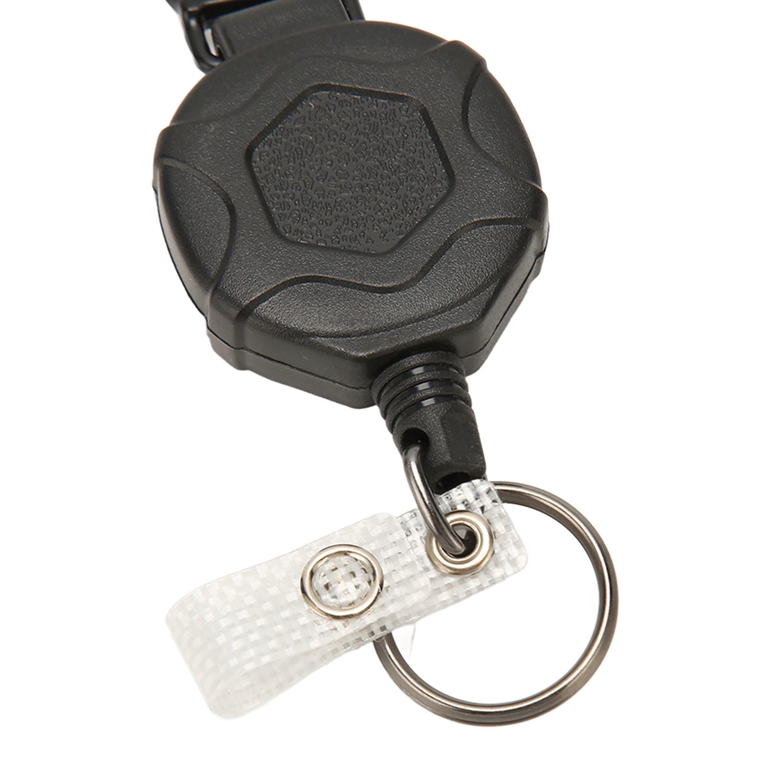 Rupoun 2Pcs Retractable Keychain with Heavy‑Duty Carabiner, Steel Wire Rope, Anti‑Loss ID Badge Holder, 31in Extension, Industrial ABS Design