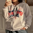 thumbnail image 3 of CNKOO Femmes Zip up Sweat-Shirt à Capuche Imprimé Star de la Mode avec Poches, 3 of 9