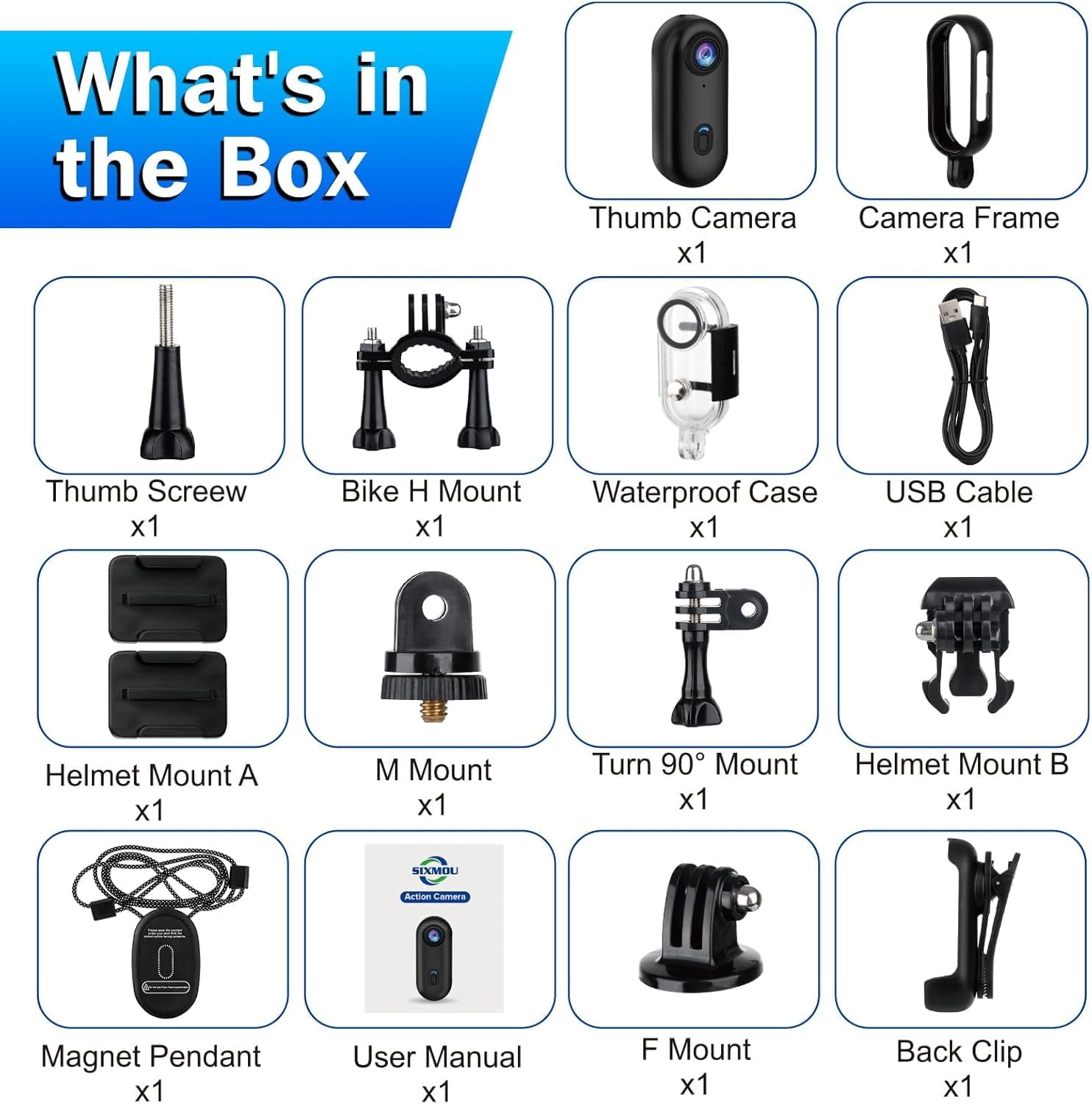 Acuvar 64GB FHD 1080P Mini Body Camera, Wearable Thumb-Size Action Cam, Hands-Free Body Worn Recorder for Work, Travel & Pet Walking (Black)
