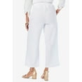 thumbnail image 2 of Jessica London Women's Plus Size Wide Leg Linen Crop Pants Elastic Waist, 2 of 4
