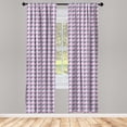 thumbnail image 4 of Ambesonne Geometric Window Curtains, Ornamental Grid Pattern, Each 28" W x 95" L, Purplegrey Pink Bluegrey, 4 of 4