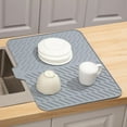 thumbnail image 1 of Kitchen Drying Mat, Staron 2026 Non-Slip Quick-Dry Rubber Drain Pad, 58x43cm Sloped Dish Rack Protector Countertop Water Filter Mat, Gray, 1 of 7