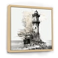 thumbnail image 2 of Designart "Enigmatic Monochrome Beacon I" Coastal Floater Framed Canvas Wall Art, 2 of 5
