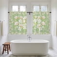 thumbnail image 4 of Spring Floral Kitchen Curtain for Berdoom Living Room Cafe 45 Inch Length, Watercolor Orchid Flowers Leaves Botanical Green Tiers Curtains Light Filtering Drapes Window Treatment 2 Panels 52"Wx45"L, 4 of 8