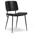 thumbnail image 5 of Hayley Dining Chairs (Set of 2) - Black Faux Leather &amp; Wood, Mid-Century Modern Design, Ergonomic, for Dining Room or Home Office, 20.9"W x 32.3"H, 5 of 7