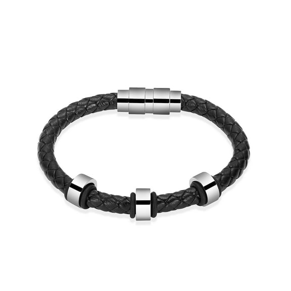 Urn Bracelet for Ashes for MenBraided Genuine Leather Bangle Urn Bracelets for Men Women Cremation Urn Bangle