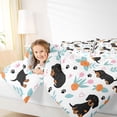 thumbnail image 3 of Homewish Dachshund Full Size Comforter Sets,Tulip Flower Bedding Comforter Set,White,Dog Paws Decor,Colorful Stars Reversible,3pcs,1 Comforter and 2 Pillowcases, 3 of 7