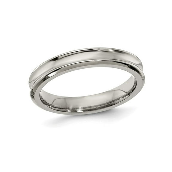 Titanium Concave Polished Wedding Band Ring (4.00 mm)