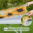 thumbnail image 6 of White Sunflower Pattern Square Fitted Tablecloth with Elastic Edge,Square Table Cover,Washable Elastic Table Cover for Home Kitchen Party Decor 34"x34", 6 of 6