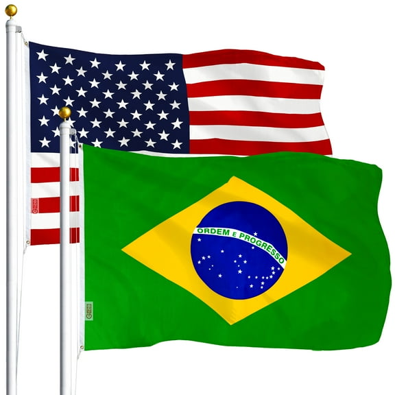 G128 - Wholesale LOT 3'x 5' USA AMERICAN & 3'x5' Brazil Flag Brazilian Football Banner