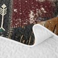 thumbnail image 5 of Manfei Aztec Geometric Rhombus Quilt King,Vintage Grid King Coverlet Set,Red Brown Beige,3 Pieces,1 Bedspread and 2 Pillowcases, 5 of 7