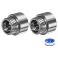 thumbnail image 1 of Brazo de extensión para cabezal de ducha Uxcell, conector de tubería de extensión macho a hembra de acero inoxidable G1/2 1"/25mm 3pcs, 1 of 1
