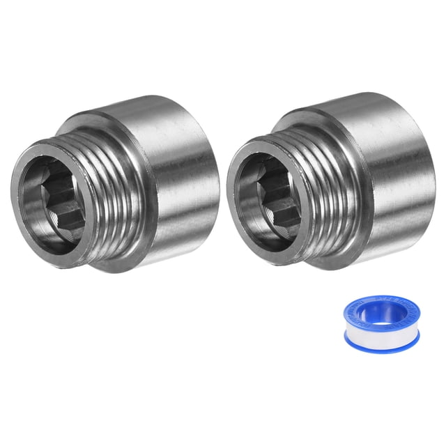 Brazo de extensión para cabezal de ducha Uxcell, conector de tubería de extensión macho a hembra de acero inoxidable G1/2 1"/25mm 3pcs