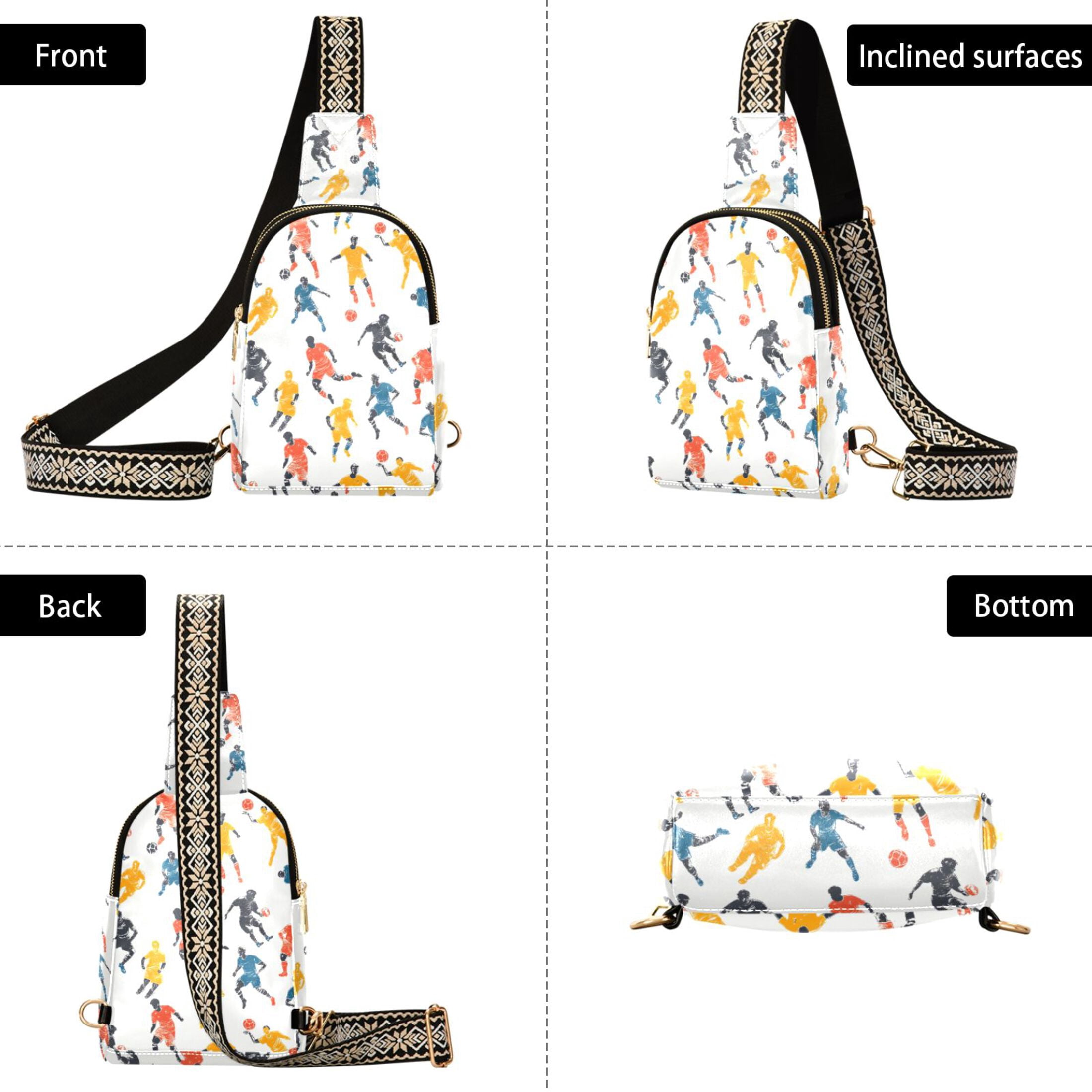 ALAZA Play Football Sling Bag for Women Men Waterproof Crossbody Chest Bags