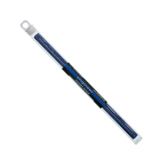 Alumicolor Solid Aluminum Engineer Pocket Scale, 6", Blue