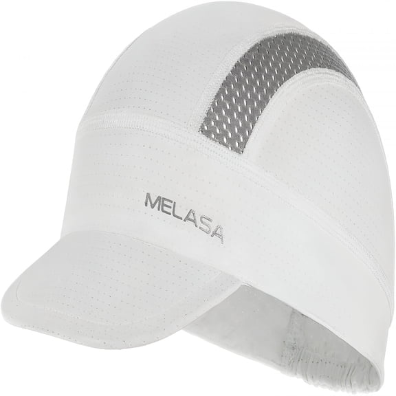 TELOLY Cycling Cap, Cooling Skull Cap Helmet Liner with Sun Visor, Sun Protection Running Bike Cap for Men Women Under Helmet