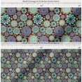 thumbnail image 2 of Soimoi Red Cotton Poplin Fabric Blue Mandala Printed Fabric 1 Yard 42 Inch Wide, 2 of 7