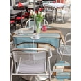 thumbnail image 5 of Outdoor Tablecloths with Umbrella Hole & Zipper, Blue Beige Brown Vintage Round Tablecloth 54 Inch, Retro Farmhouse Elegant Pastoral Waterproof Table Cloth, Patio/Pool/Picnic Table Covers, 5 of 8