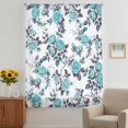 thumbnail image 3 of Aqua Rose Sheer Curtains 72 Inches Long, Rustic Romantic Botanical Floral Vines Art Light Filering Curtains, Breathable Simi Curtain Privacy Drapes for Living Room Bedroom Window Treatment, 3 of 9