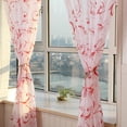 thumbnail image 4 of Kuymtek Cortinas Transparentes Gasa Con Floral para Ventana Puerta Cortina (rojo), 4 of 9