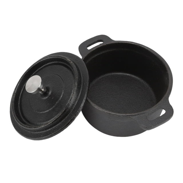 Cast Iron Dutch Oven Skillet 2 In 1 Set, Cast Iron Dutch Oven With Lid Cast Iron Dutch Ovens Heavy Duty Frying Pan For Grill, Stovetop, Induction, For Indoor & Outdoor