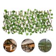 thumbnail image 3 of Expandable Bamboo Fence with Artificial Green Leaves for Privacy Screen, Outdoor Courtyard Wall Decoration, Realistic Faux Hedge Panel, 3 of 9