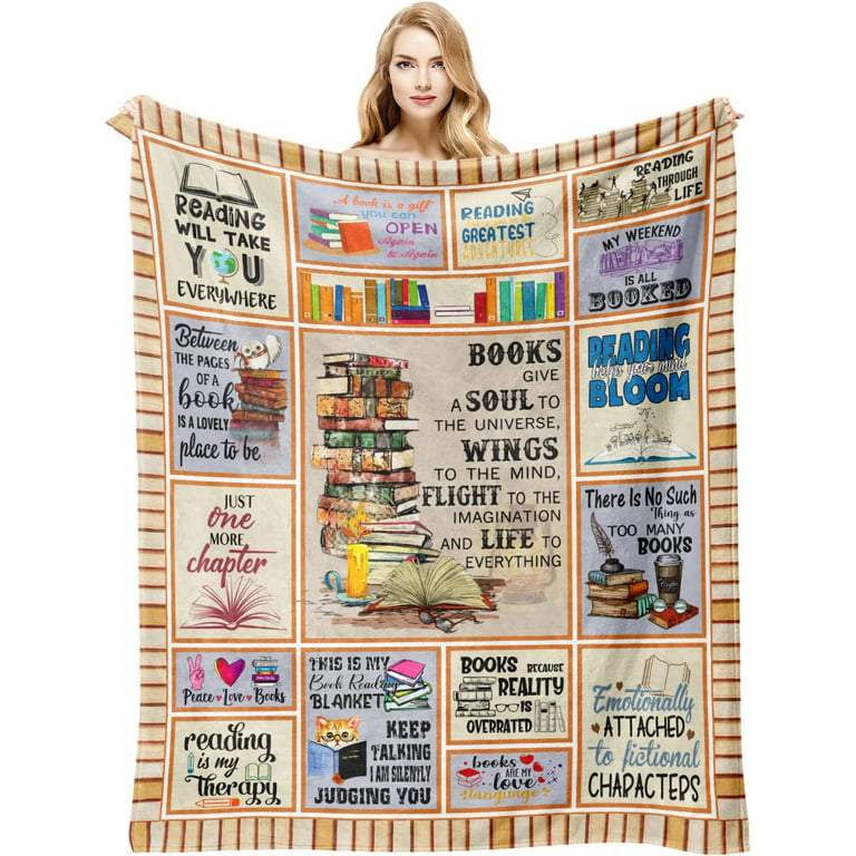 Book Lovers Gifts Blanket,Gifts for Book Lovers Women 60X50 Gifts for  People Who Like to Read Bookish Gifts Librarian Gifts for Readers Best