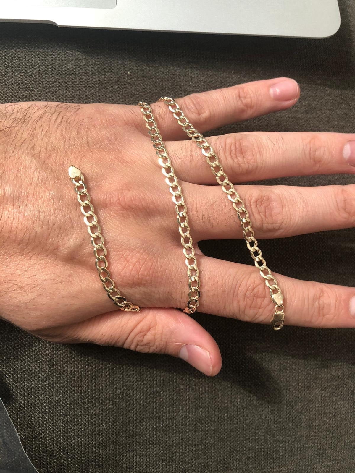RM Necklace Chain, 14K Yellow Gold, 22", Cuban