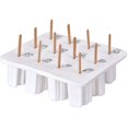 thumbnail image 2 of Molde de silicona para paletas con tapa, molde para helados, 12 signos del zodiaco chino, forma de animal, paletas de silicona AVCE, 50 palitos de madera (blanco) Vhermosa Cuidado Dental Especializado, 2 of 8
