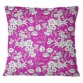 thumbnail image 1 of S4Sassy Floral Print Square Cushion Cover Decorative Magenta Cotton Poplin Pillow Case 2 Pcs-24 x 24 Inches, 1 of 4
