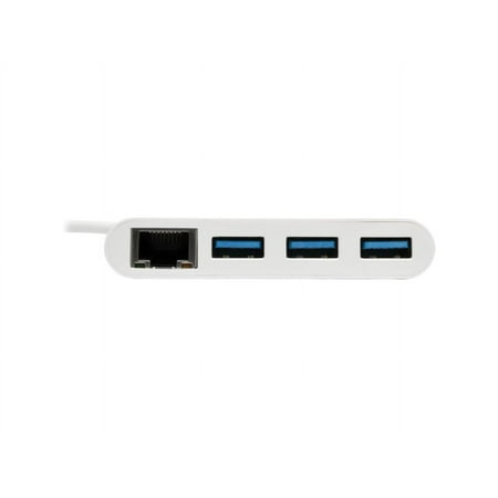 Tripp Lite 3-Port USB-C to USB-A Hub Portable w/ Gigabit Ethernet Port RJ45 (U460-003-3AG)