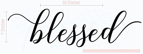 Kitchen Décor Blessed Cursive Elegant Wall Decals Stickers Art 23x7 ...