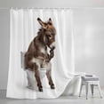 thumbnail image 4 of Funny Donkeys Shower Curtain Set, Waterproof Shower Curtains for Bathroom, Cute Art Fun Lovely Animals on Toilets Washable Fabric Cloth Bath Curtain for Bathtub Decoration with Hooks 60x72 Inches, 4 of 9