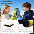 thumbnail image 3 of ThxToms Kids Warm Gloves Winter Waterproof Snow Gloves for Outdoor Sports, Toddler Bulky Ski Gloves for Boys Girls,Green,M, 3 of 8
