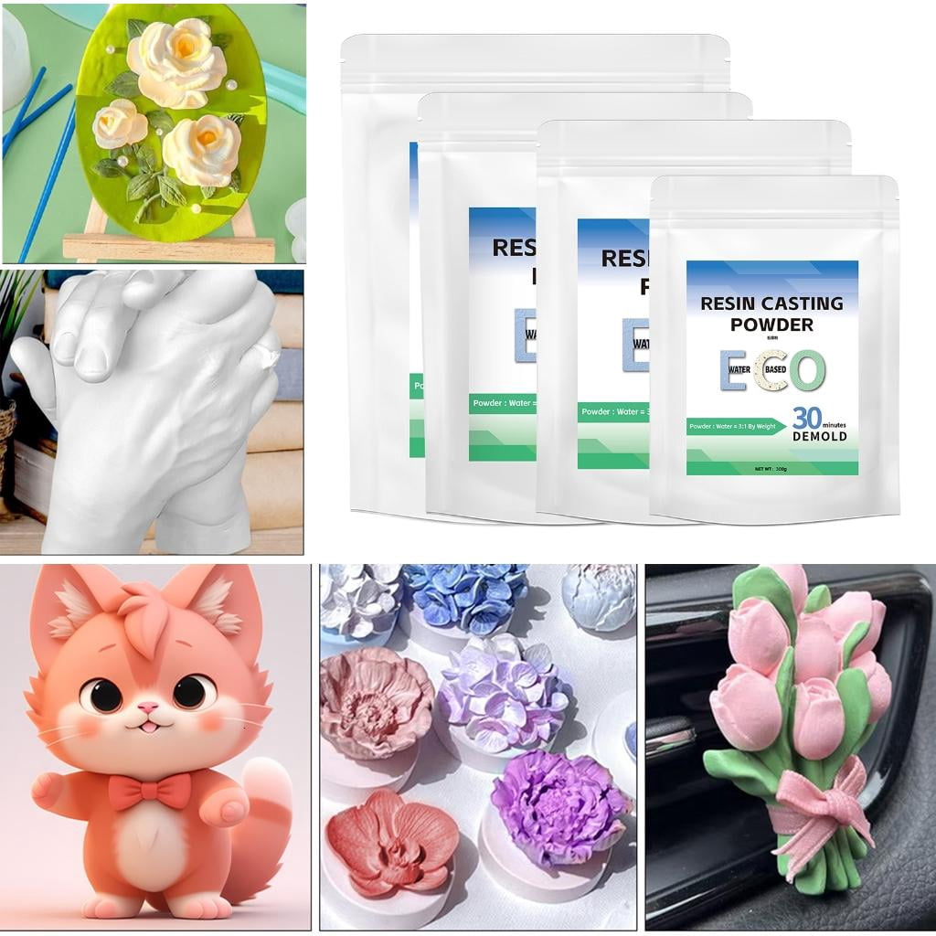 YIGSECU 300/500/1000/2000g Resin Casting Powder Resin Plasters Powder Resin Ceramic Plasters Casting Powder for Silicone Craft