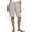 Gray, variant on Womens Linen Blend Drawstring Elastic Waist Bermuda Shorts with Patch Pockets Casual Summer Mid Thigh Shorts